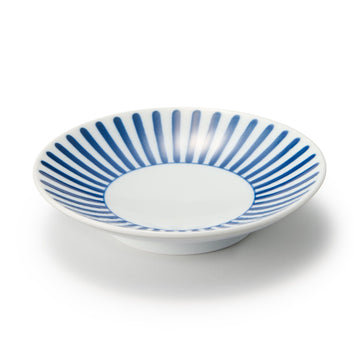 Hasami Ware Small Plate - Stripes Pattern Stripes MUJI