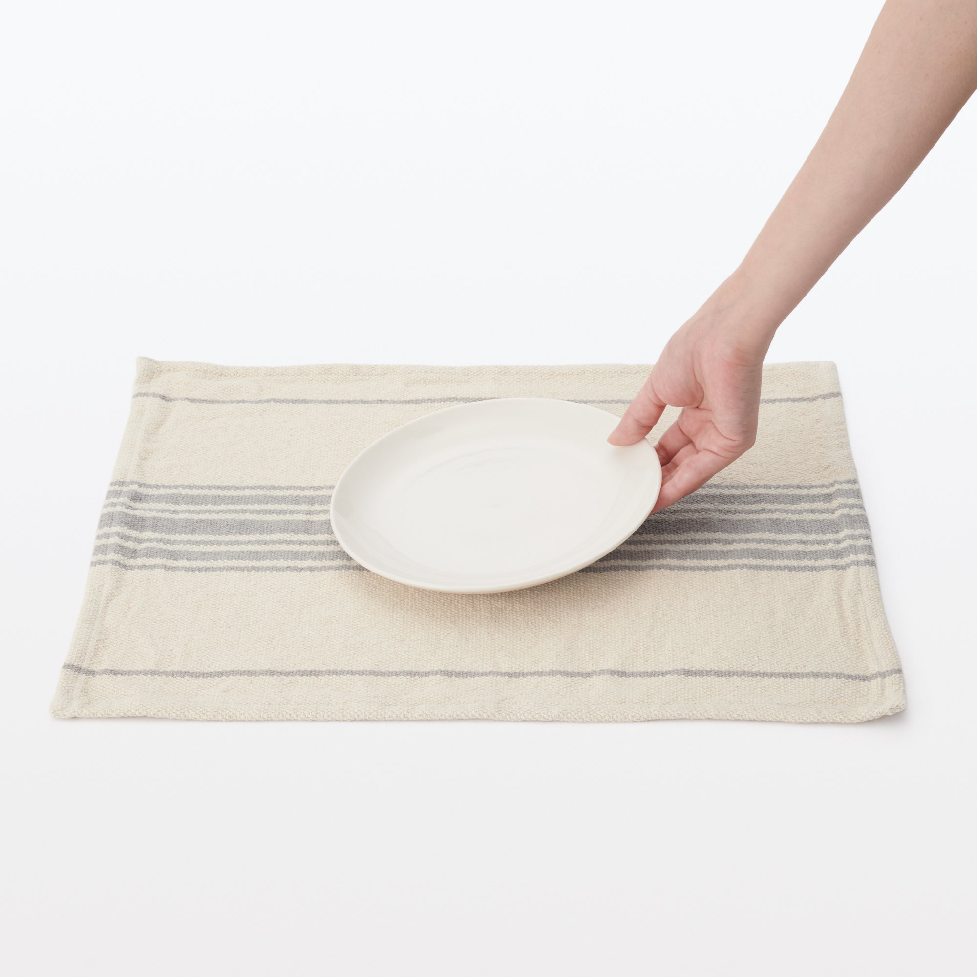 Low-Count Indian Cotton Placemat Center Striped