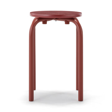 Steel Pipe Stacking Stool - Burgundy MUJI