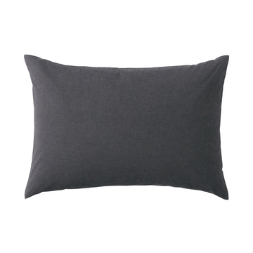 Washed Cotton Pillowcase - 43 x 63 cm Dark Grey MUJI