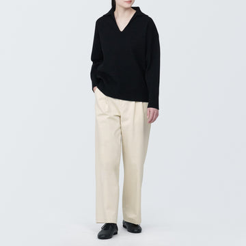 Women's 4-Way Stretch Chino Darted Wide Pants MUJI