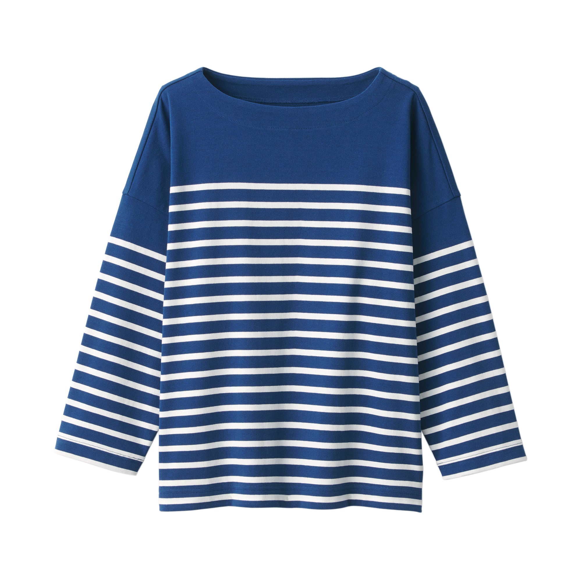 Women's Striped Boatneck 3/4 Sleeve T-Shirt