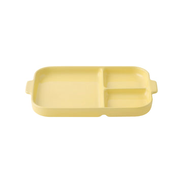Stoneware Divided Plate - Light Yellow MUJI