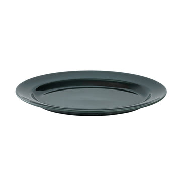 Porcelain Rimmed Oval Dinner Plate - Deep Green