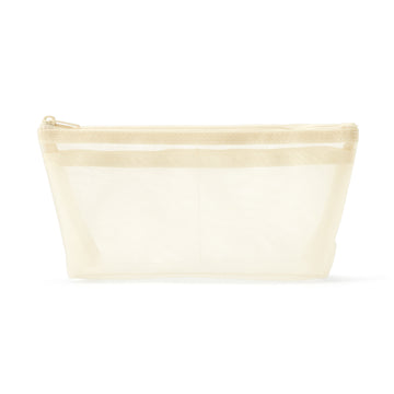 Nylon Mesh Pen Case with Gusset Tall - Ivory MUJI