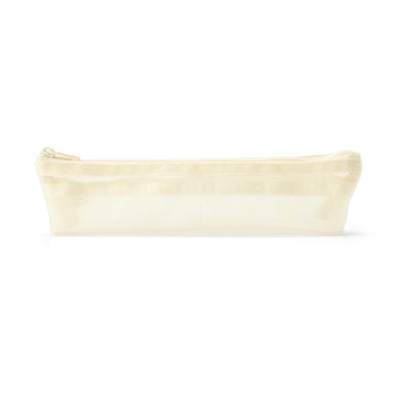 Nylon Mesh Pen Case with Gusset Thin - Ivory MUJI