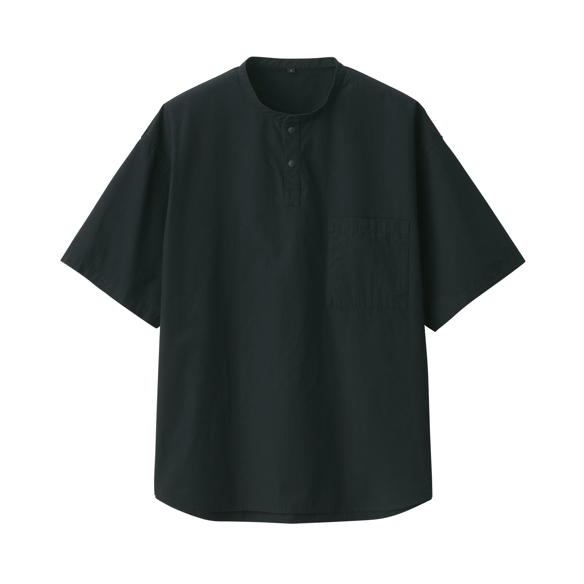 Men's Cool Touch Henley Neck Woven Short Sleeve T-Shirt