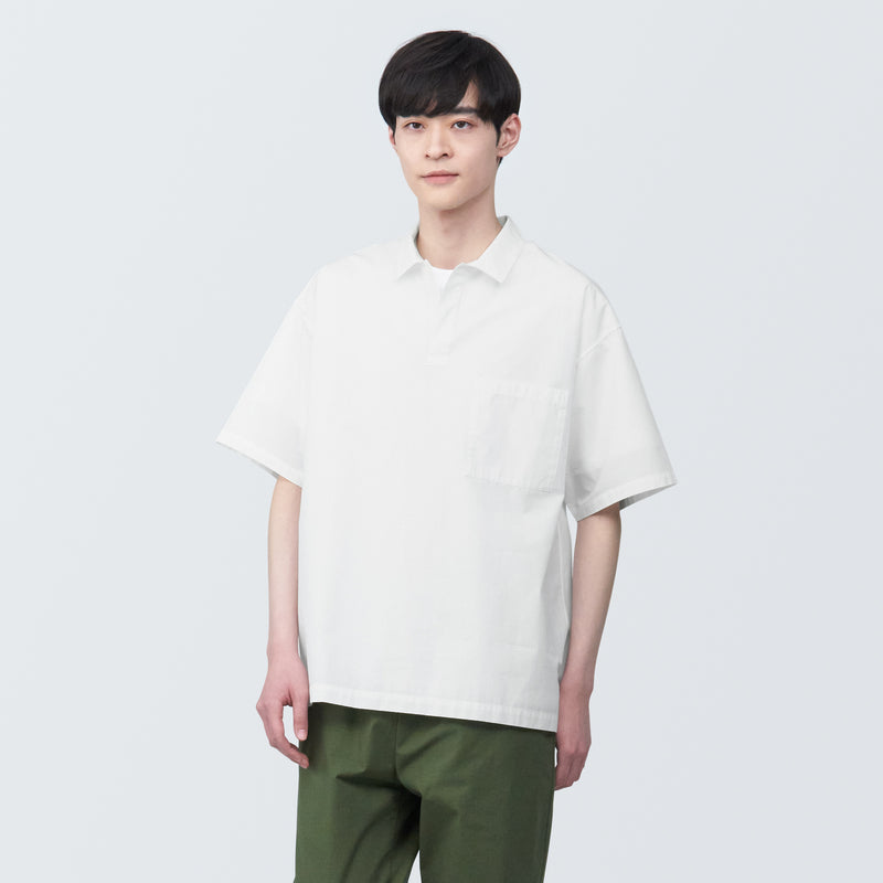 Men's Cool Touch Woven Short Sleeve Polo Shirt MUJI