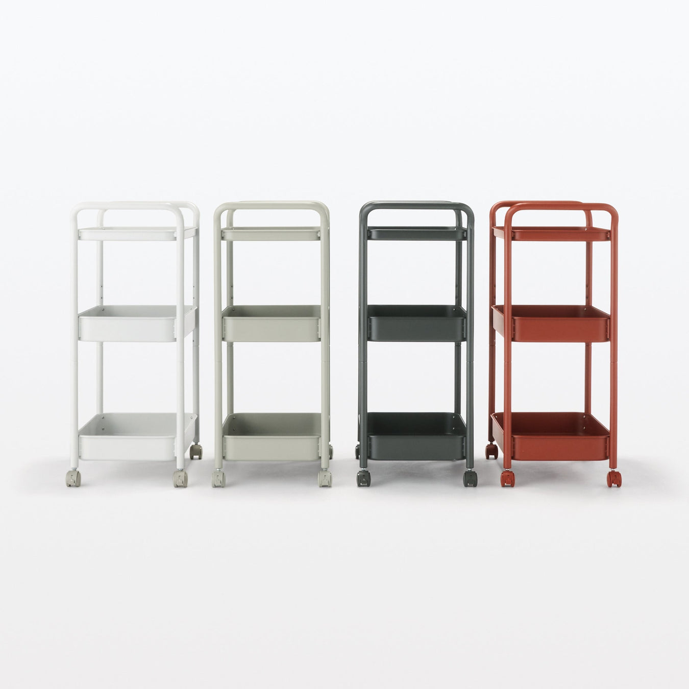 Steel Pipe Wheeled Rack Utility Cart - Light Grey MUJI