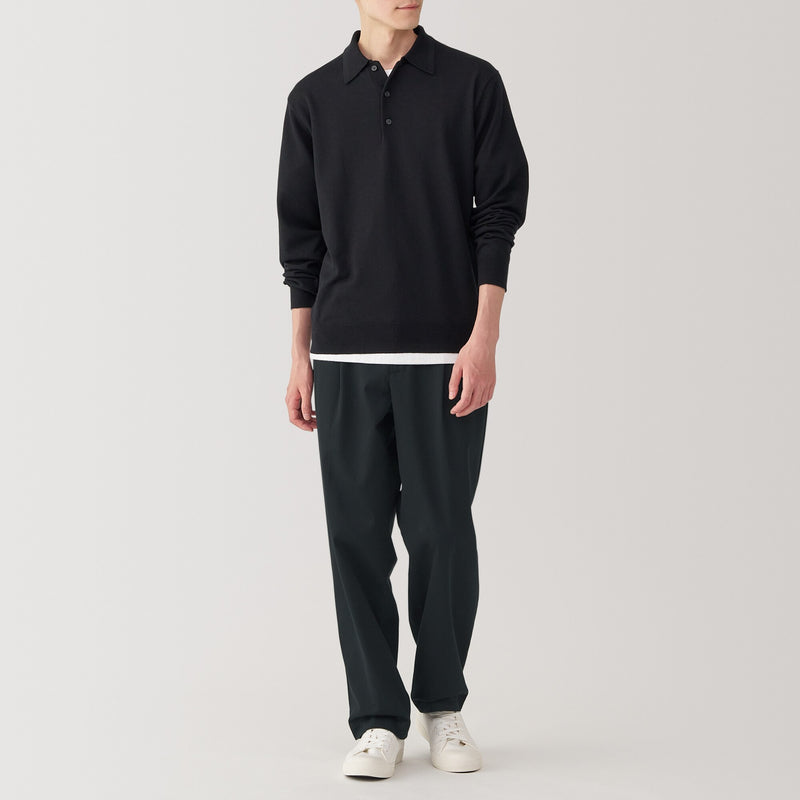 Men's Stretch Chino Darted Wide Pants (L29") MUJI