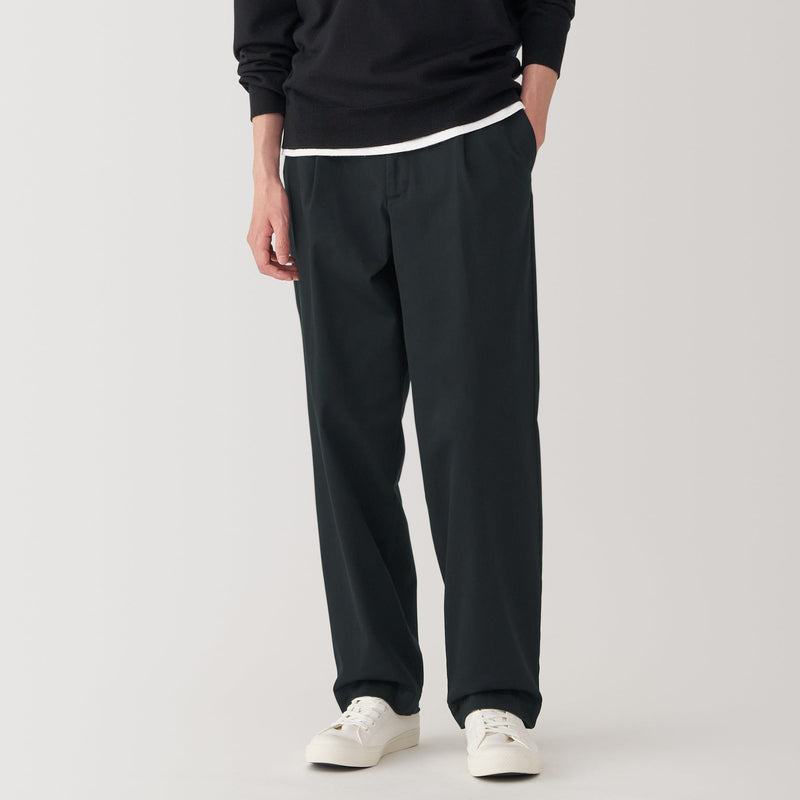 Men's Stretch Chino Darted Wide Pants (L29") MUJI