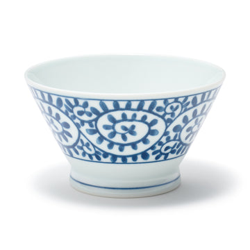 Hasami Ware Rice Bowl - Arabesque Pattern - Small MUJI