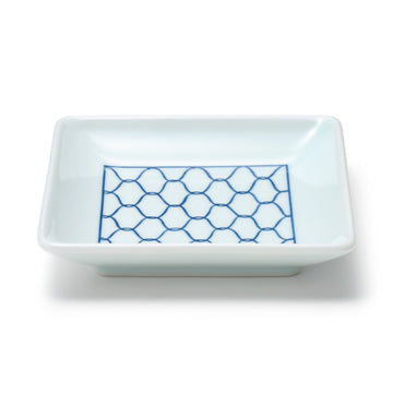 Hasami Ware Square Plate - Mesh Pattern MUJI