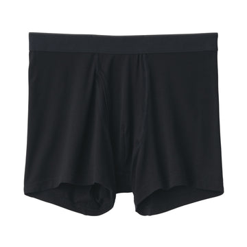 Men's Lyocell Blend Front Open Boxer Briefs Black MUJI