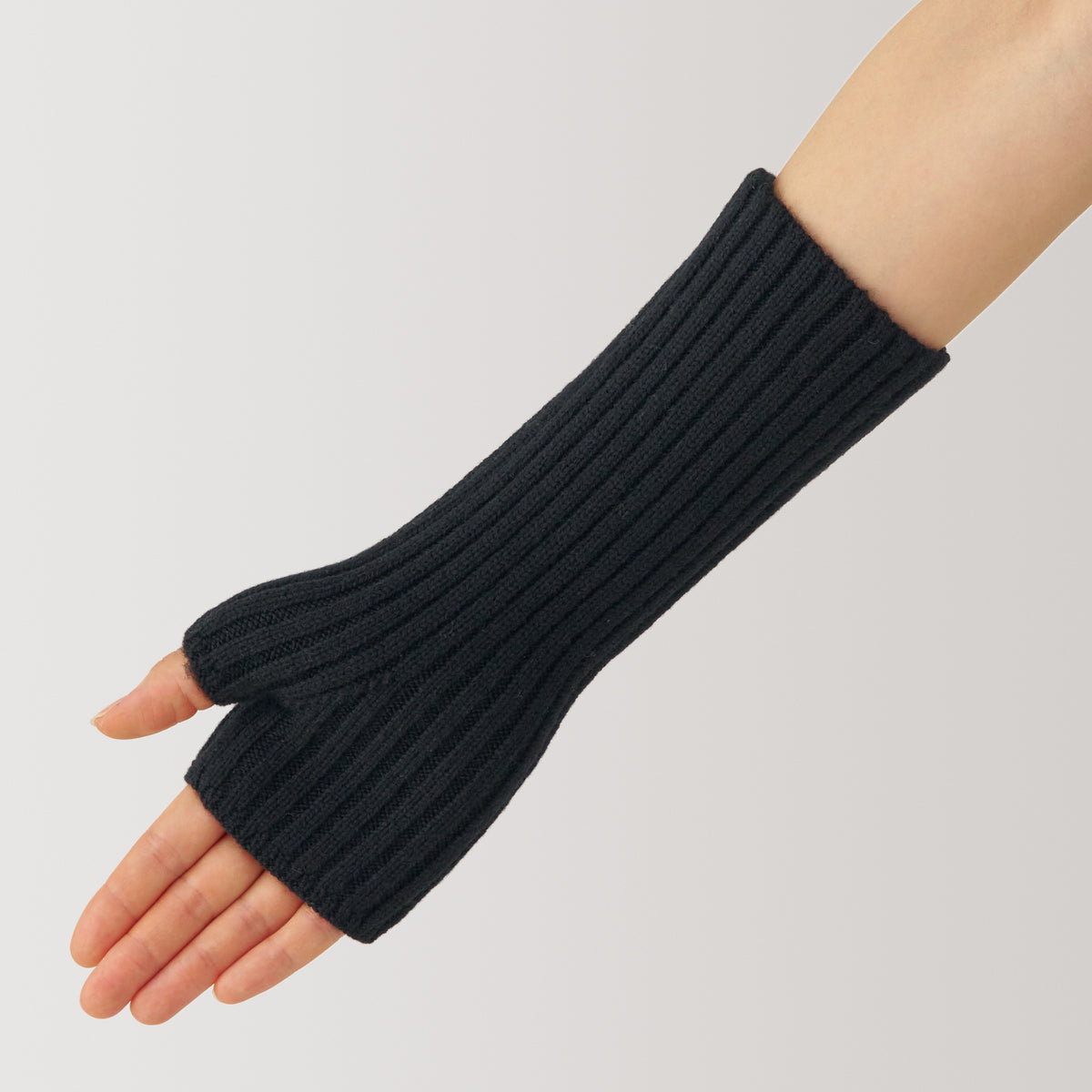 Wool Rib Knit Arm Warmers Winter Accessories MUJI Canada