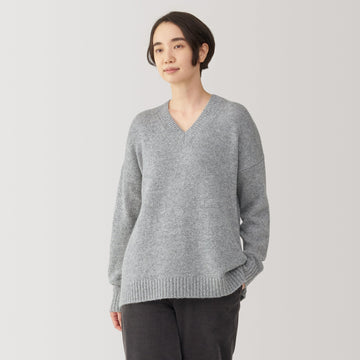Women's Yak Wool Blend V-Neck Sweater MUJI