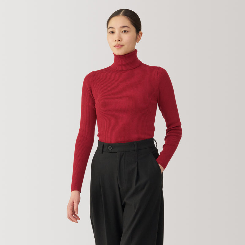 Women's Washable High-Gauge Turtleneck Sweater MUJI