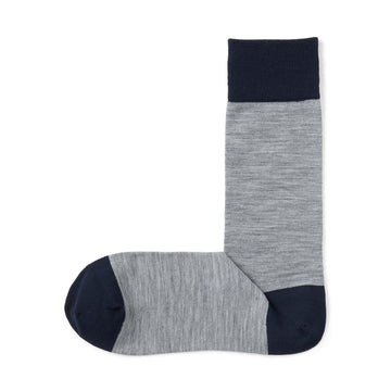Right Angle Lustrous Wool Mix Thin Socks Grey Pattern 25-27 cm (US W 9-11 M 7.5-10) MUJI