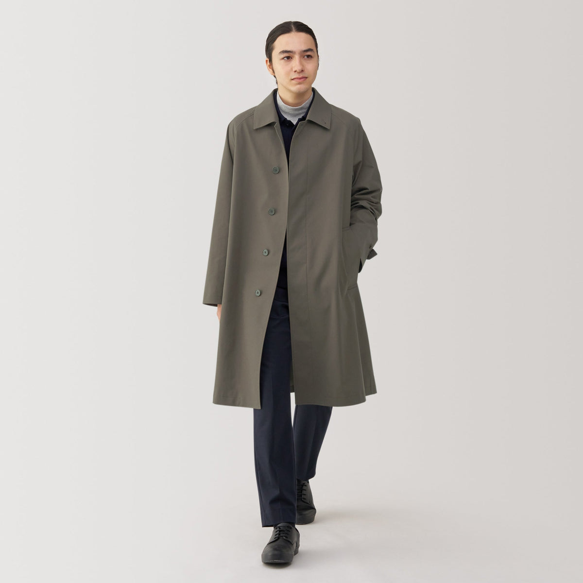 Men's Water Repellent Stand Fall Collar Coat | MUJI Canada