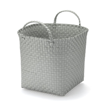Recycled Polypropylene Strap Weave Basket - Grey - Large (Dia. 40 x H32 cm) MUJI