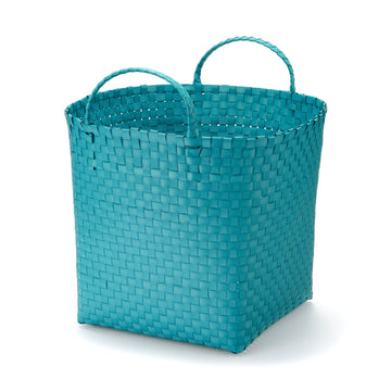 Recycled Polypropylene Strap Weave Basket - Blue - Large (Dia. 40 x H32 cm) MUJI