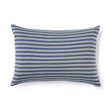 Cotton Jersey Pillowcase Heather Navy Stripe MUJI