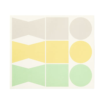 Writable Gift Stickers - Grey/Yellow/Green MUJI