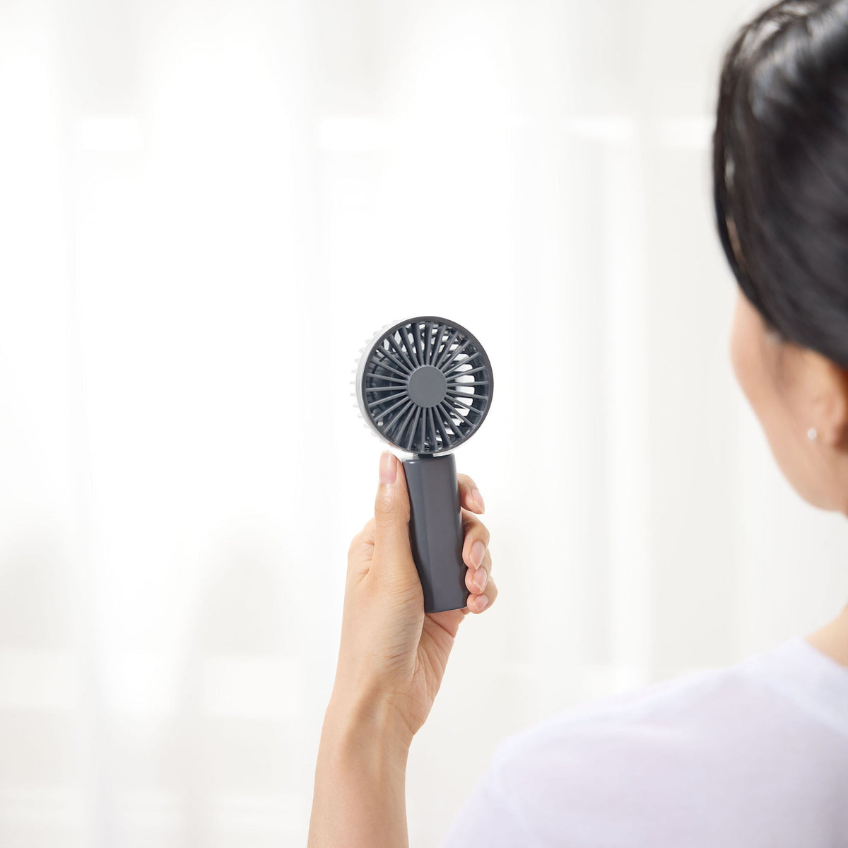 Grey Rechargeable Compact Handheld Fan | Portable Fan | MUJI Canada