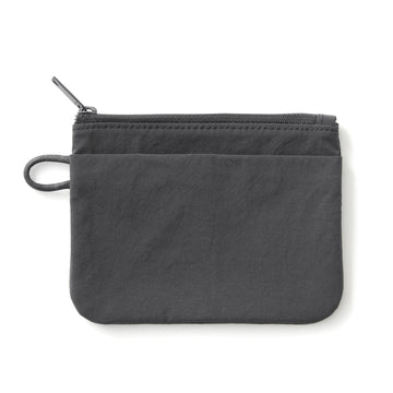 Wrinkled Nylon Flat Pouch - Small Dark Grey MUJI