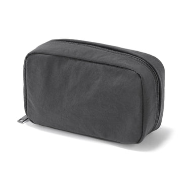 Wrinkled Nylon Wide-Opening Pouch - Medium Dark Grey MUJI