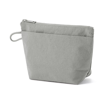 Wrinkled Nylon Gusset Pouch - Small Grey MUJI