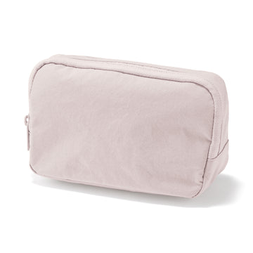 Wrinkled Nylon Wide-Opening Pouch - Large Pink MUJI