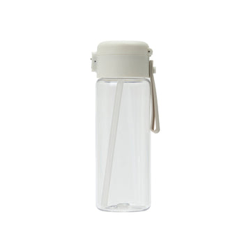 Clear Water Bottle with Straw (550 ml) MUJI