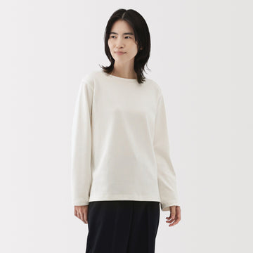 Women's Heavy Weight Boat Neck Long Sleeve T-Shirt MUJI