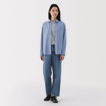Kapok Blend Denim Straight Pants MUJI