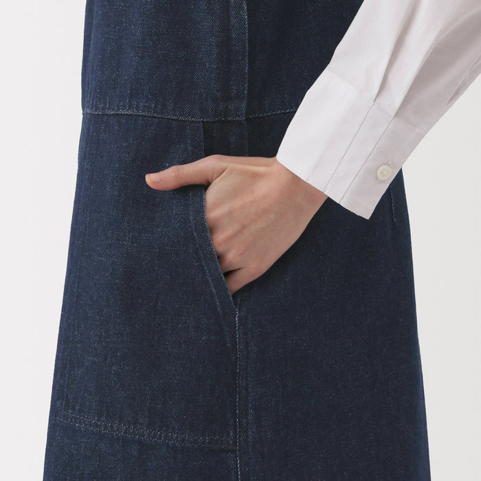 muji denim dress Kapok Blend Denim Dress
