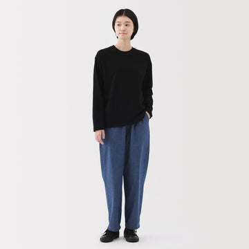 Women's Washed Denim Easy Tapered Pants MUJI