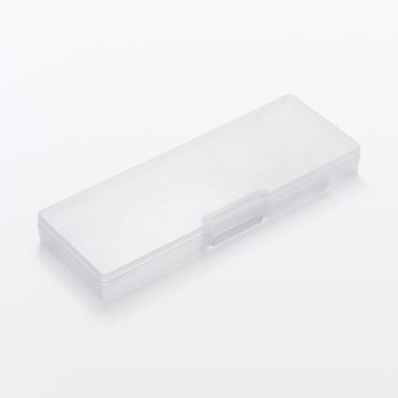 Polypropylene Pencil Case with Detachable Divider - White Grey MUJI