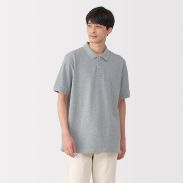 Men's Washed Pique Short Sleeve Polo Shirt MUJI