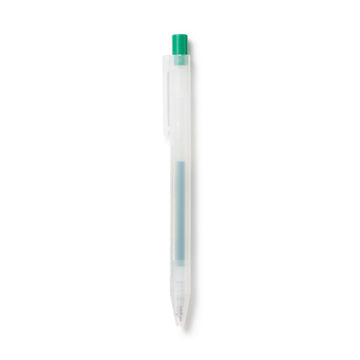 Smooth Gel Ink Ballpoint Knock Pen 0.3 mm - Green MUJI