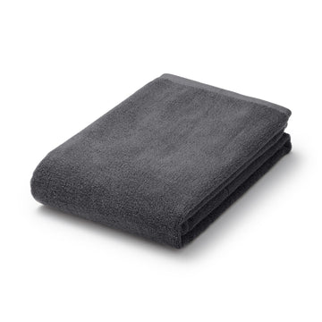 Twin Pile Large Bath Towel with Loop Charcoal MUJI