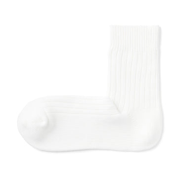 Right Angle Ribbed Thick Short Socks Off White 25-27cm (US W9-11 M7.5-10) MUJI
