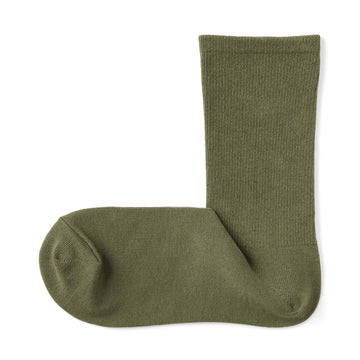 Right Angle Loose Top Tapered Socks Khaki Green MUJI