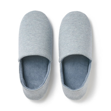 Cotton Blend Jersey Portable Room Shoes Blue MUJI