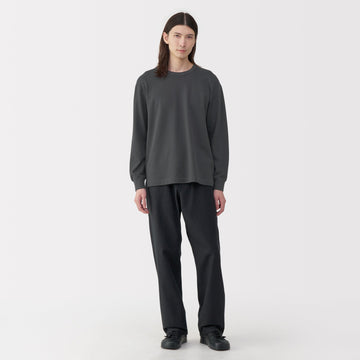 Labo Men's Traditional Knit Mini French Terry Crew Long Sleeve T-Shirt MUJI