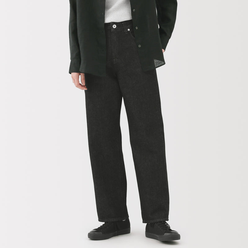 Women's Kapok Blend Denim Straight Pants MUJI