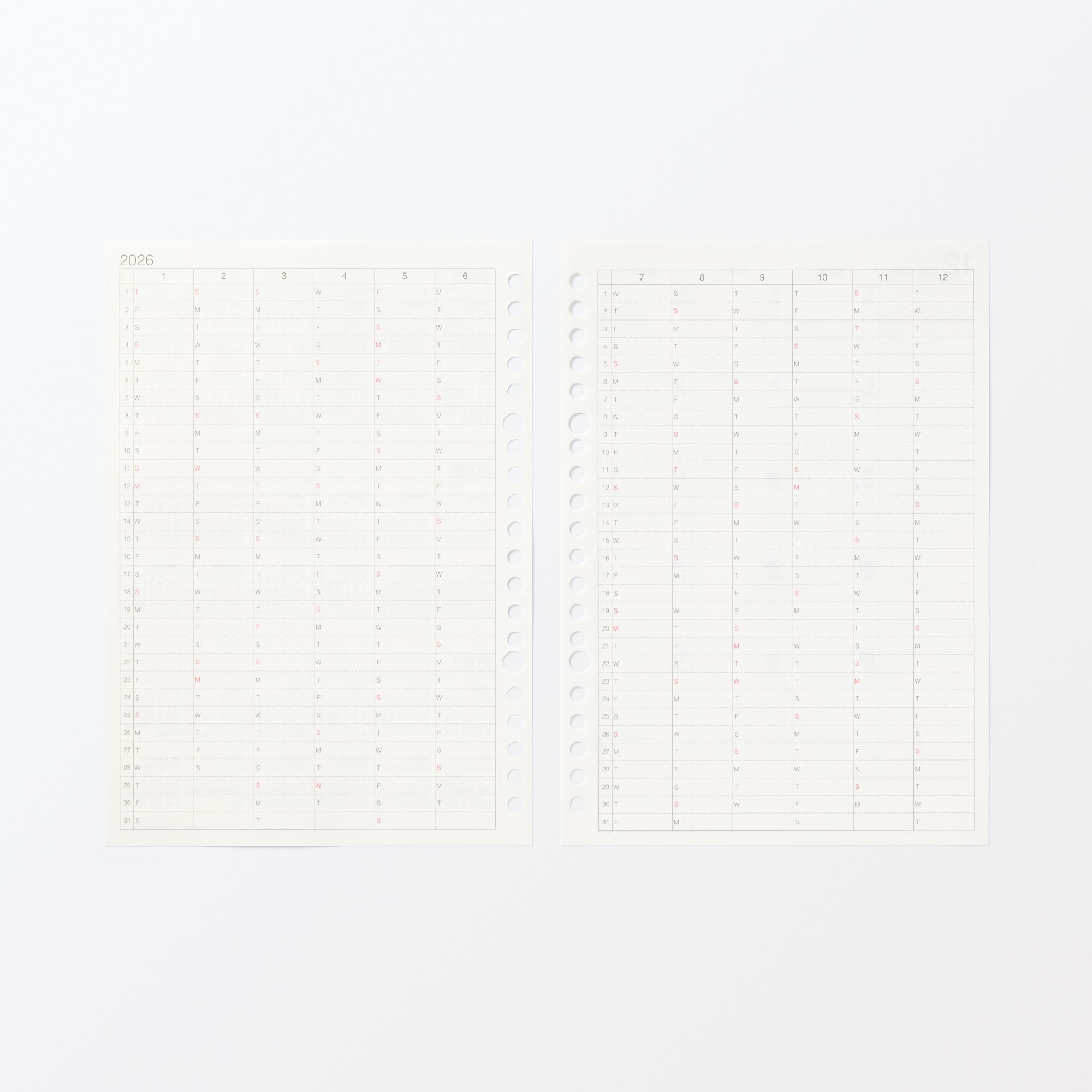 A5 Loose Leaf Paper Monthly Planner From Dec. 2025