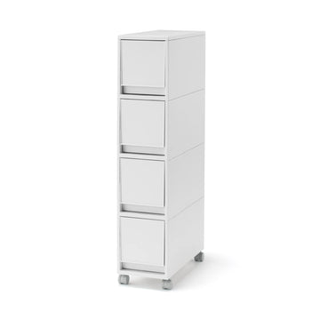 Polypropylene Stocker with Caster - White Grey (4 Tier) MUJI