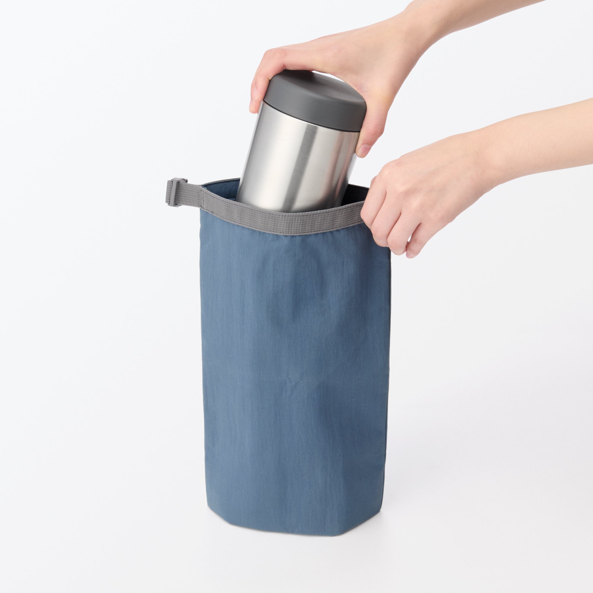 Adjustable Roll-Top Lunch Bag Smoky Blue - Small