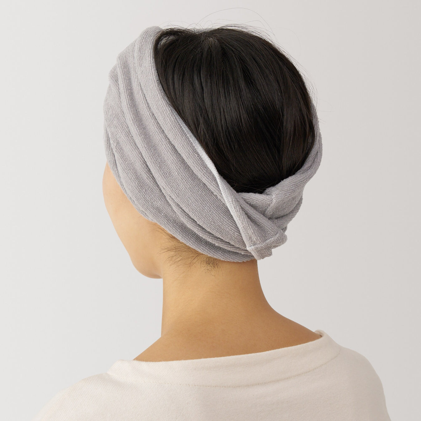 Stretchy Hair Turban Towel Smoky Pink MUJI
